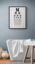 Load image into Gallery viewer, Eye Chart: Never Gonna Give You Up