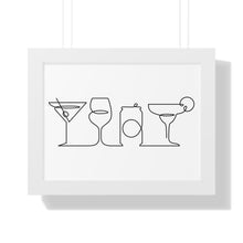 Load image into Gallery viewer, Cocktails Single Line Art Print

