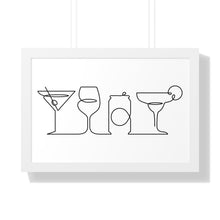 Load image into Gallery viewer, Cocktails Single Line Art Print
