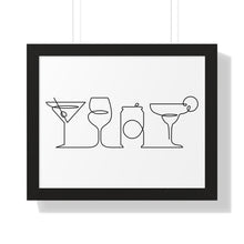 Load image into Gallery viewer, Cocktails Single Line Art Print
