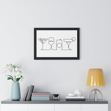 Load image into Gallery viewer, Cocktails Single Line Art Print
