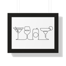 Load image into Gallery viewer, Cocktails Single Line Art Print
