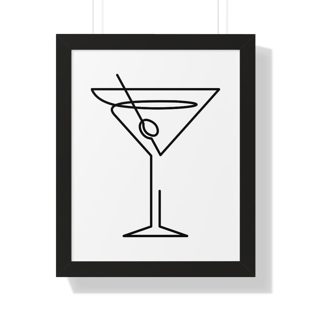 Martini Glass Single Line Art Print