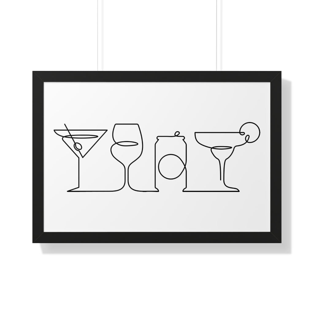 Cocktails Single Line Art Print